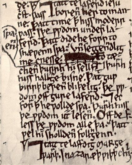 Page from the Anglo Norman poem 'Orrmulum'
